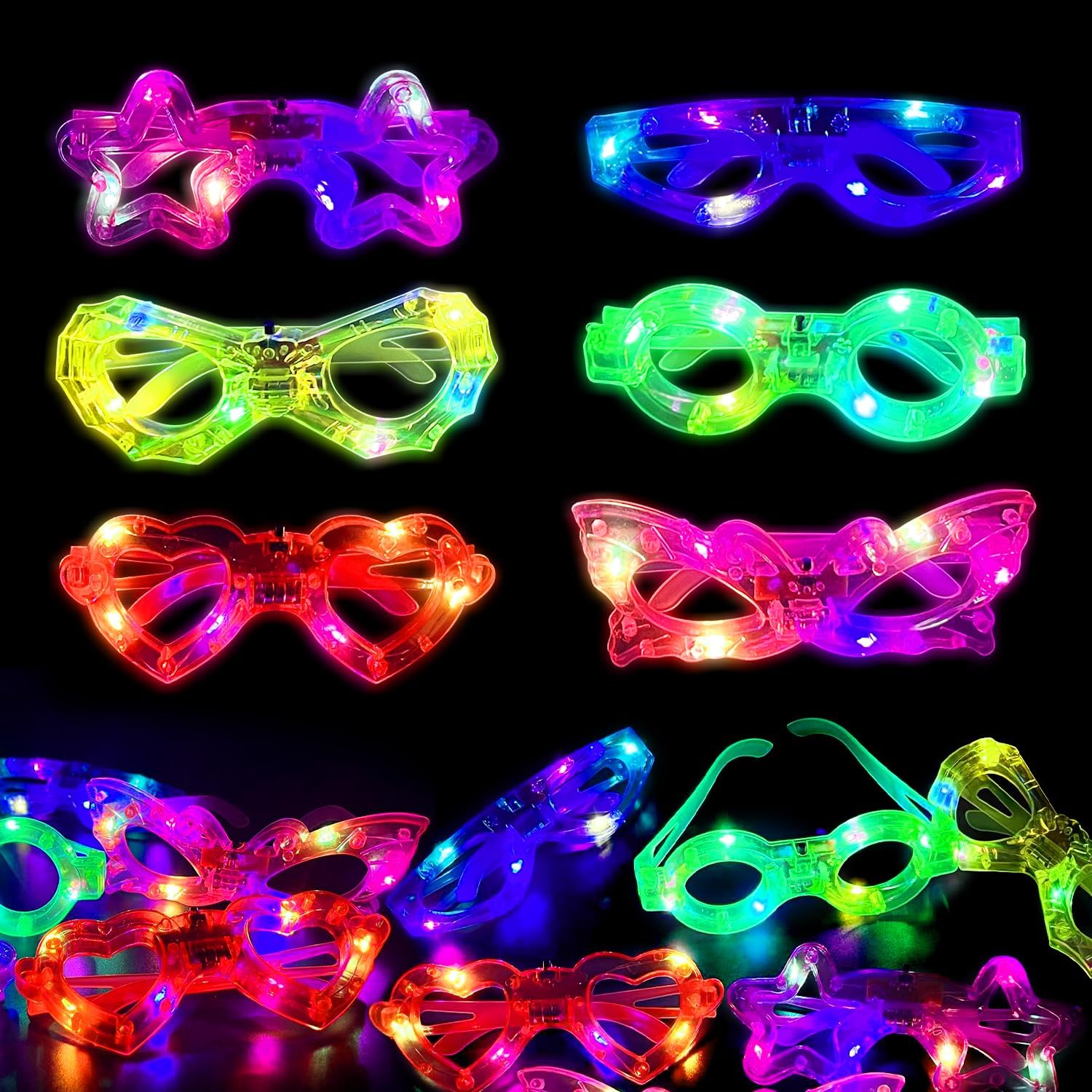 Glow In The Dark Party Glasses - 12 шт. Светящиеся в темноте очки
