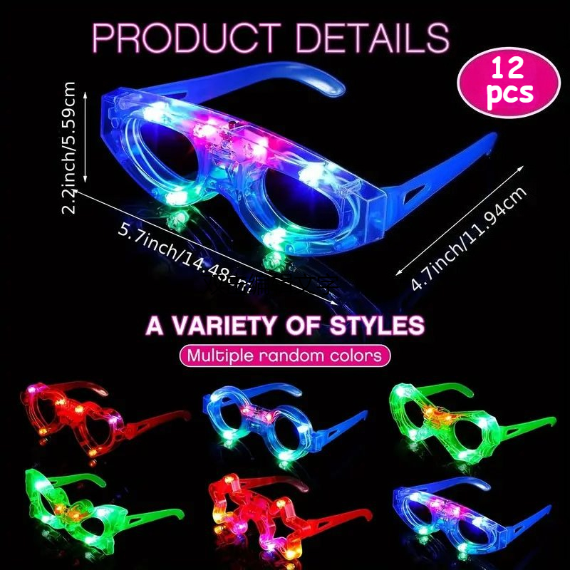 12 шт. Светящиеся в темноте оч – обзор и цена Glow In The Dark Party Glasses
