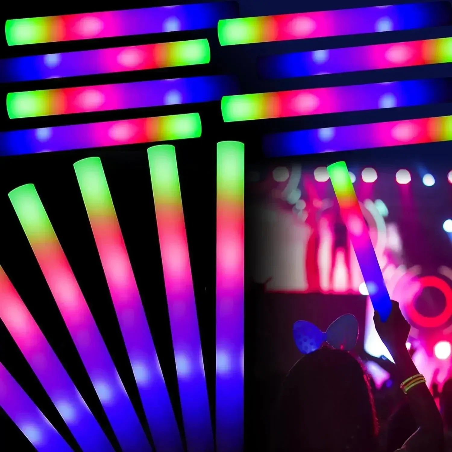 5/10/30 шт. 4-режимные разноцв – обзор и цена Flashing Led Foam Sticks Party