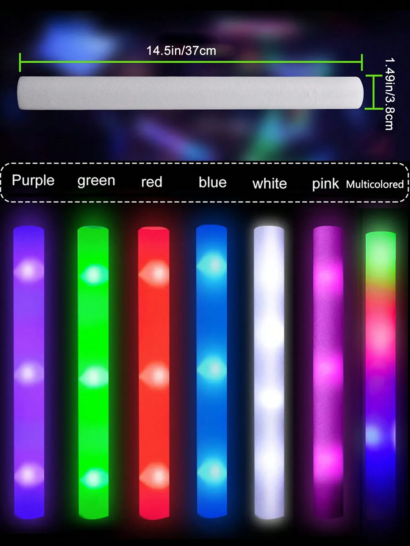20/30 шт. светодиодные светящи – обзор и цена Flashing Led Foam Sticks Party